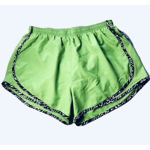 Nike Women Dri Fit Tempo Womens Small Action Green Black Leopard Lined Gym Track